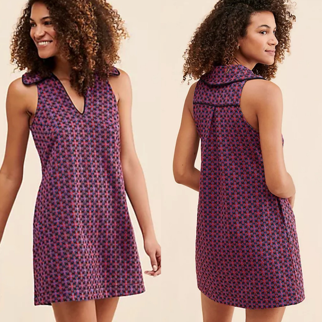 Nwt Anthropologie 1970’s Retro Floral Printed Mini Dress